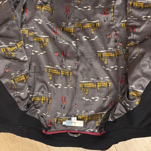 Boden Black Blazer Jacket with Silk London Print Lining - Picture 8 of 8